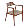 Design leather cushion solid wood chairs